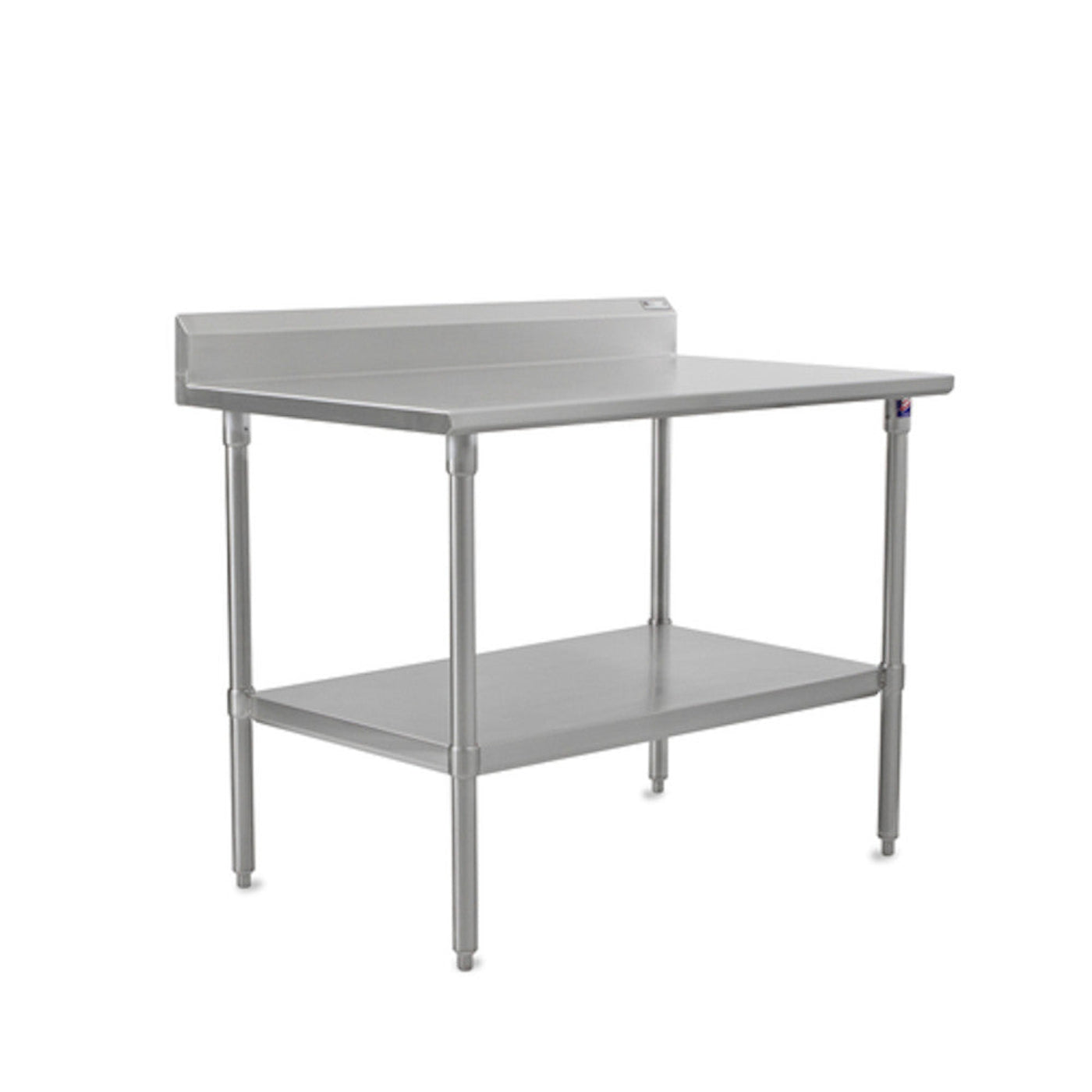 John Boos ST6R5-24108SSK 108"W x 24"D Stainless Steel Work Table, 5" Backsplash - JBST6R524108SSK