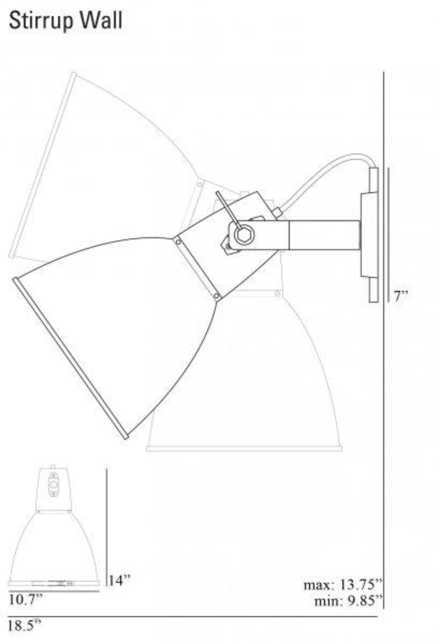 Original BTC Stirrup 3 Wall Sconce - Aluminum
