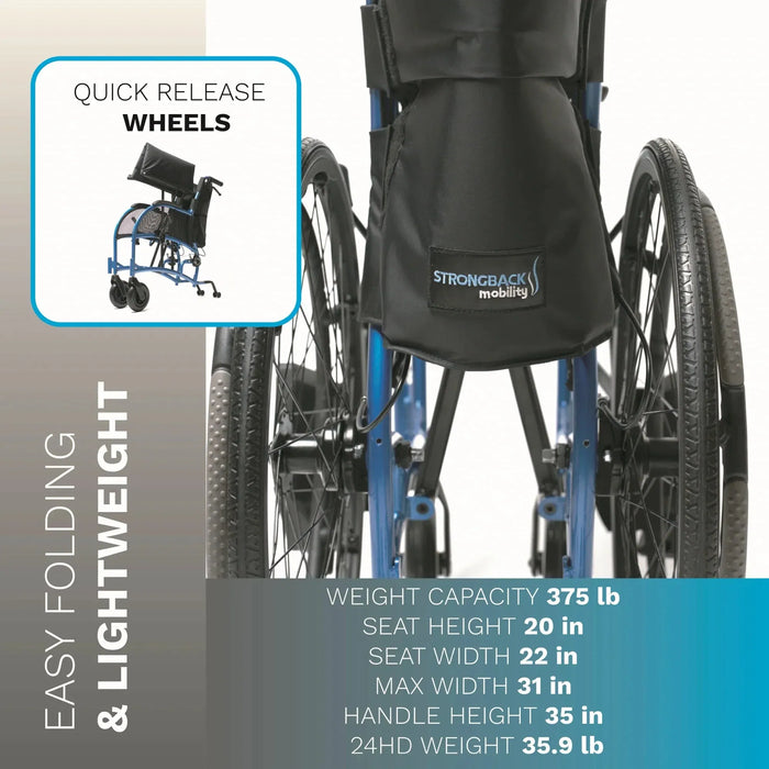 Strongback 24HD Heavy Duty Lightweight Wheelchair