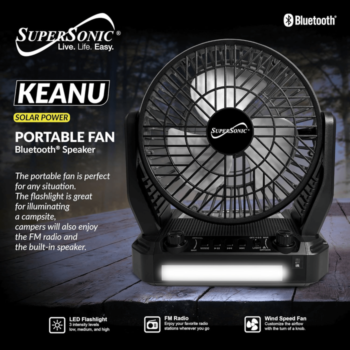 Supersonic Solar-Powered Portable Fan