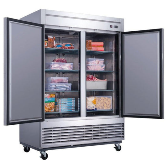 Chef AAA Commercial 55" 2 Solid Door Reach-In Freezer 40.74cu.Ft. - T55AF