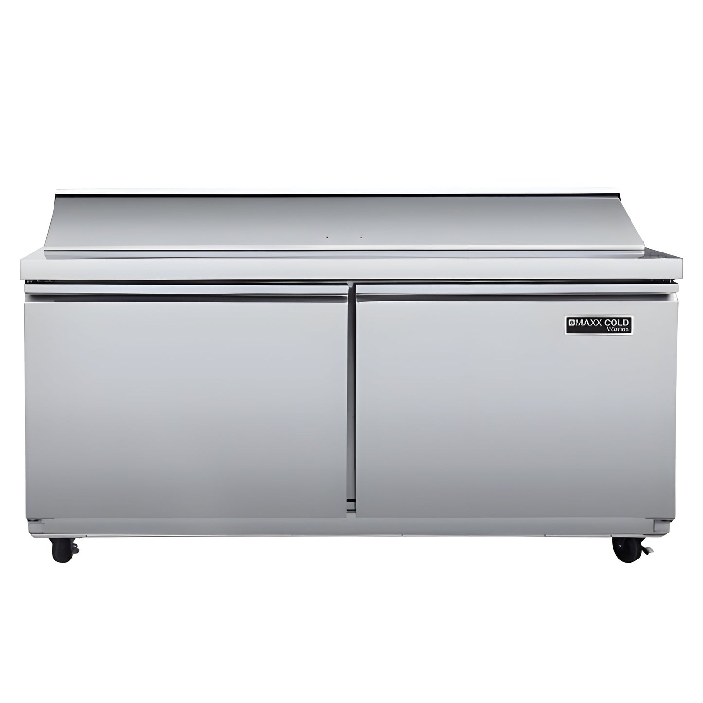 Maxx Cold V-Series 2 Door Refrigerated Sandwich and Salad Prep Station, in Stainless Steel - MVR60SHC