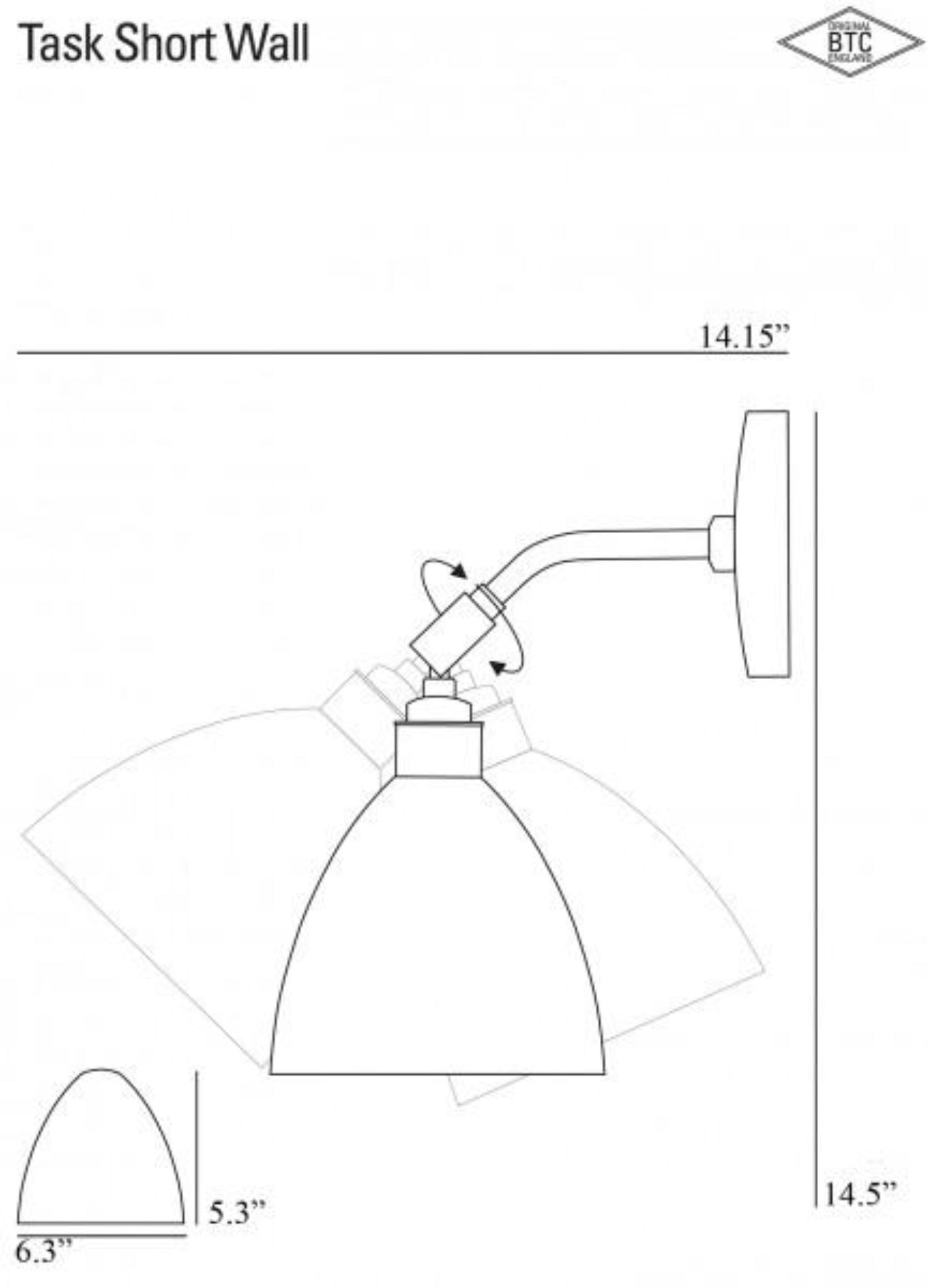 Original BTC Task Short Wall Sconce
