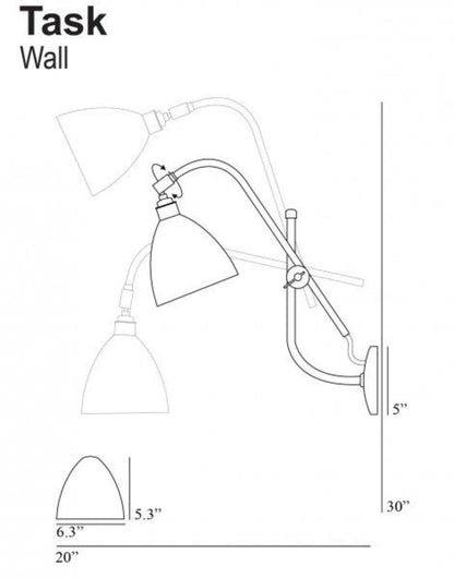 Original BTC Task Wall Light - Cream