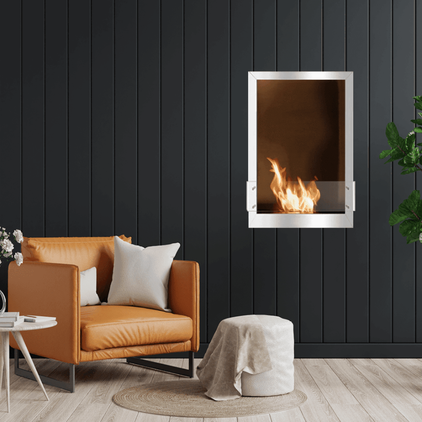 The Bio Flame 24-Inch Firebox SS Built-in Ethanol Fireplace
