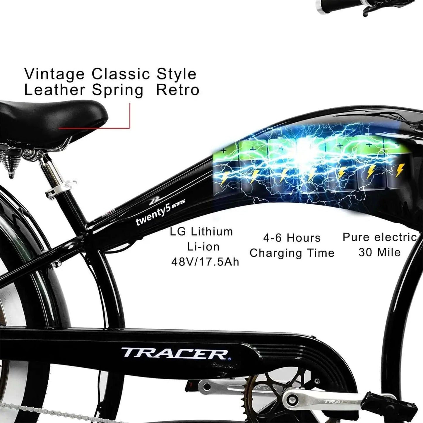 Tracer Twenty5 GTS 48V/17.5Ah 500W Cruiser Electric Bike