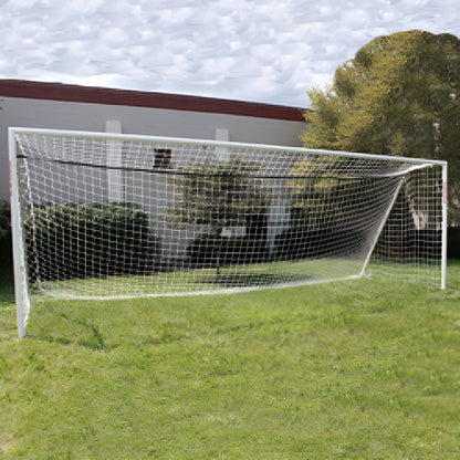 Trigon Sports Soccer Goal 6 x 12 ft. Portable & Round Powder Coated White with Net - SG3612N