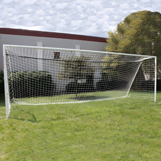 Trigon Sports Soccer Goal 6 x 12 ft. Portable & Round Powder Coated White with Net - SG3612N