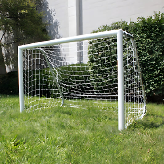 Trigon Sports Soccer Goal 4.5 x 9 ft. Portable & Round Powder Coated White with Net - SG3459W
