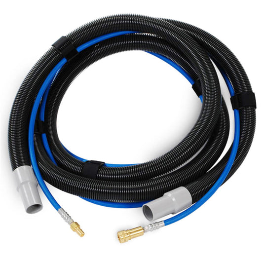 Trusted Clean 50' Carpet Extractor Vacuum Hose & Solution Line Combo (1.5" Hose, 3/8" Line & 1/4" Quick Connects) - 3000 PSI Max - TPL-5040AC-HP