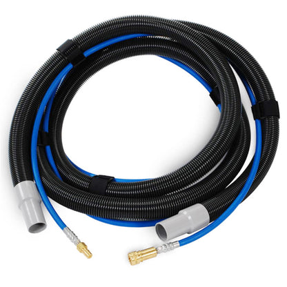 Trusted Clean 50' Carpet Extractor Vacuum Hose & Solution Line Combo (1.5" Hose, 3/8" Line & 1/4" Quick Connects) - 3000 PSI Max - TPL-5040AC-HP
