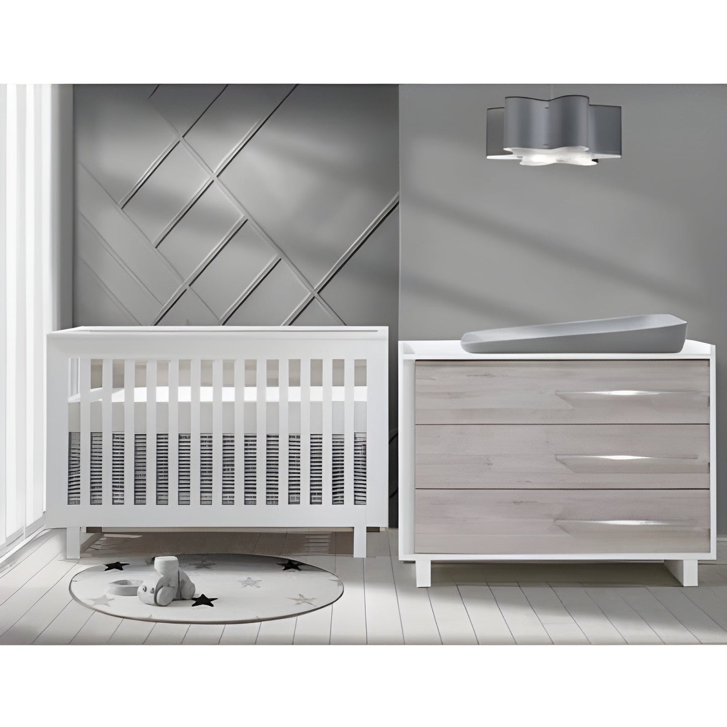 Tulip Urban Collection Convertible Crib and 3 Drawer Dresser XL 2-Piece Set - TU1506-TU1534-20