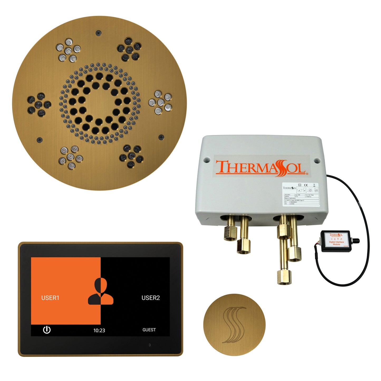 ThermaSol Steam Shower Kit - The Total Wellness Package with 10" ThermaTouch - TWP10US-AB