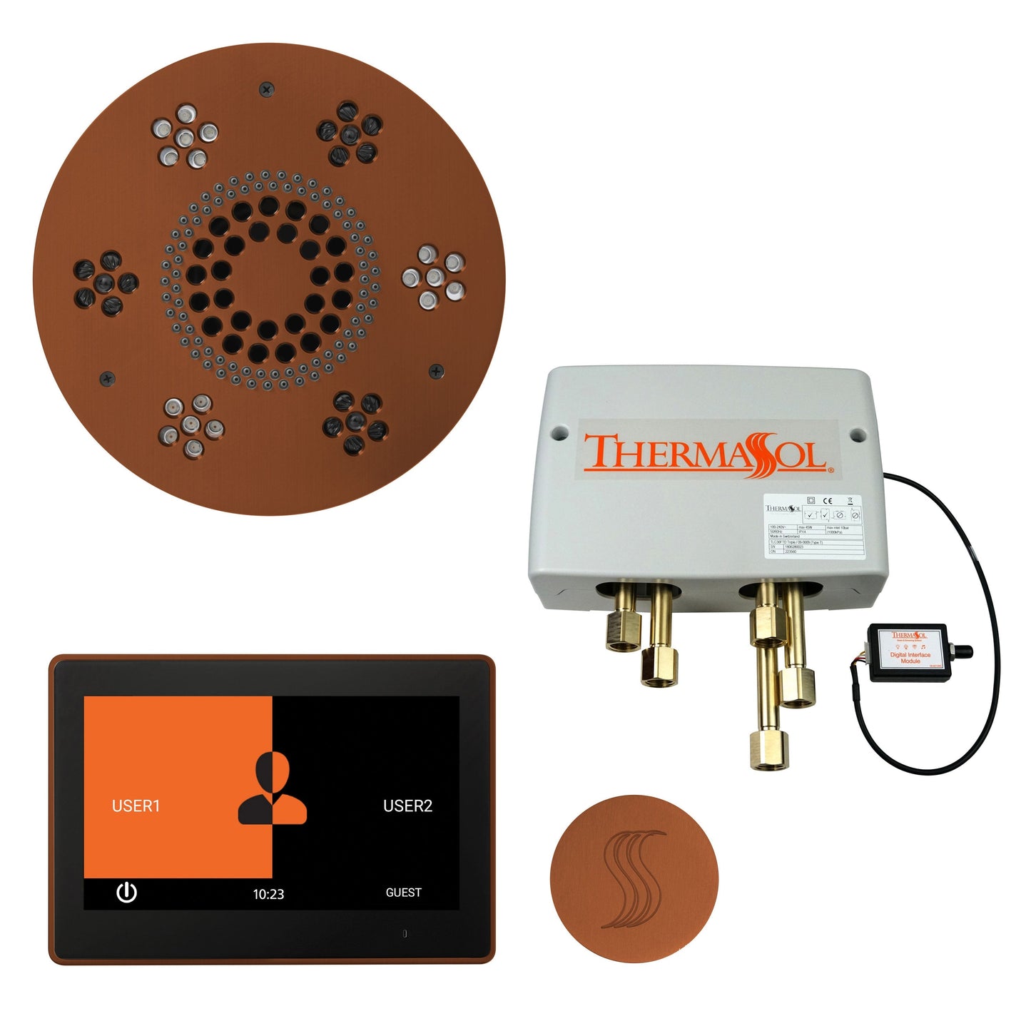 ThermaSol Steam Shower Kit - The Total Wellness Package with 10" ThermaTouch - TWP10US-AB