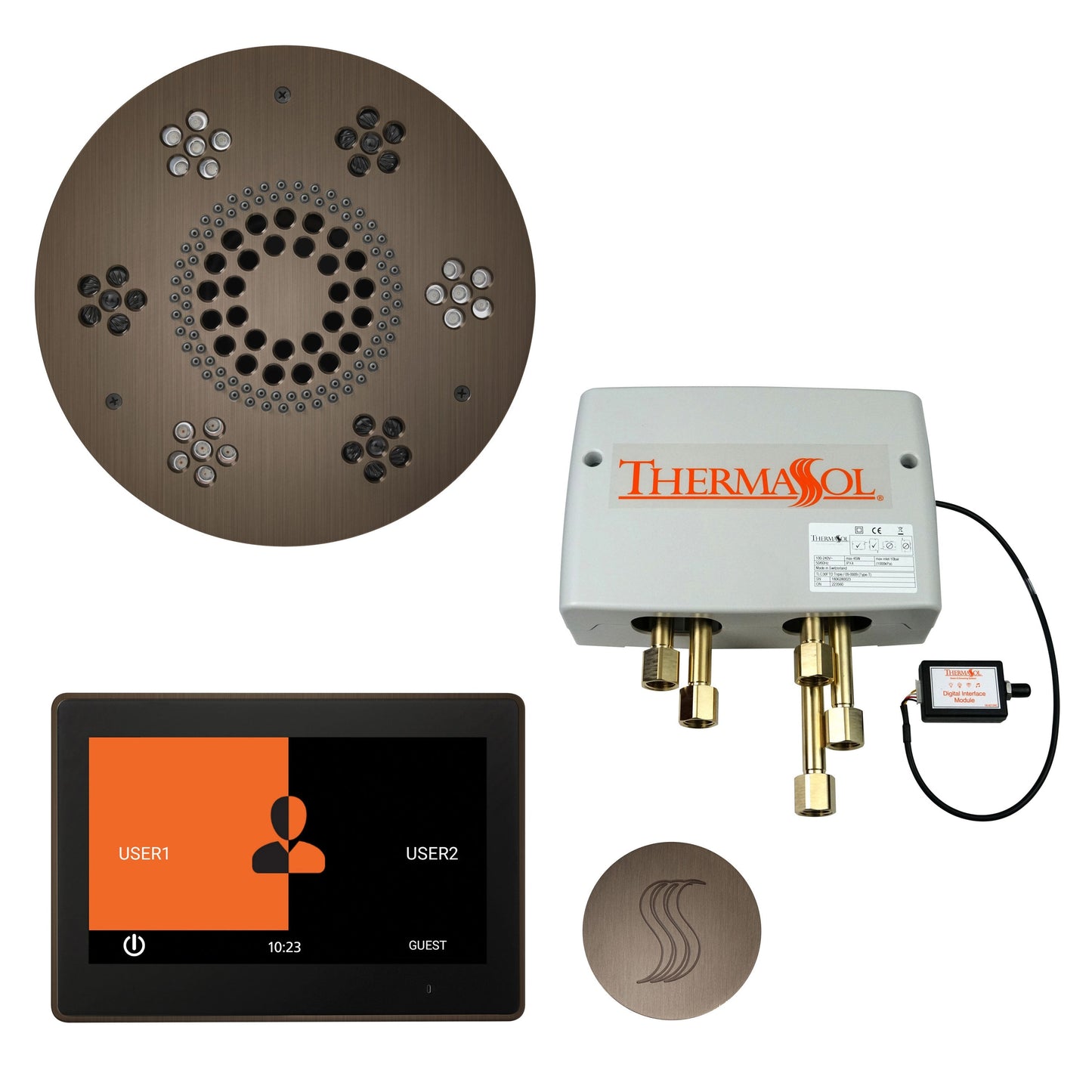 ThermaSol Steam Shower Kit - The Total Wellness Package with 10" ThermaTouch - TWP10US-AB