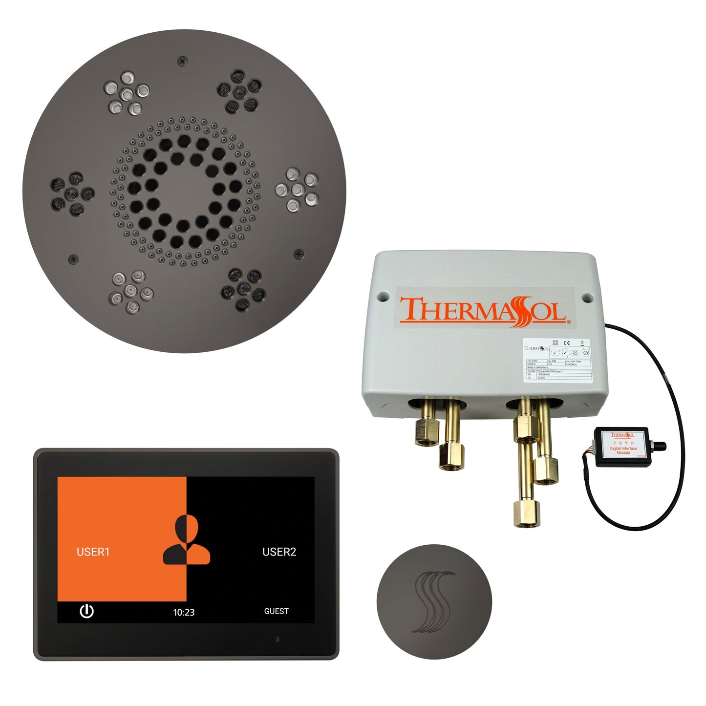 ThermaSol Steam Shower Kit - The Total Wellness Package with 10" ThermaTouch - TWP10US-AB