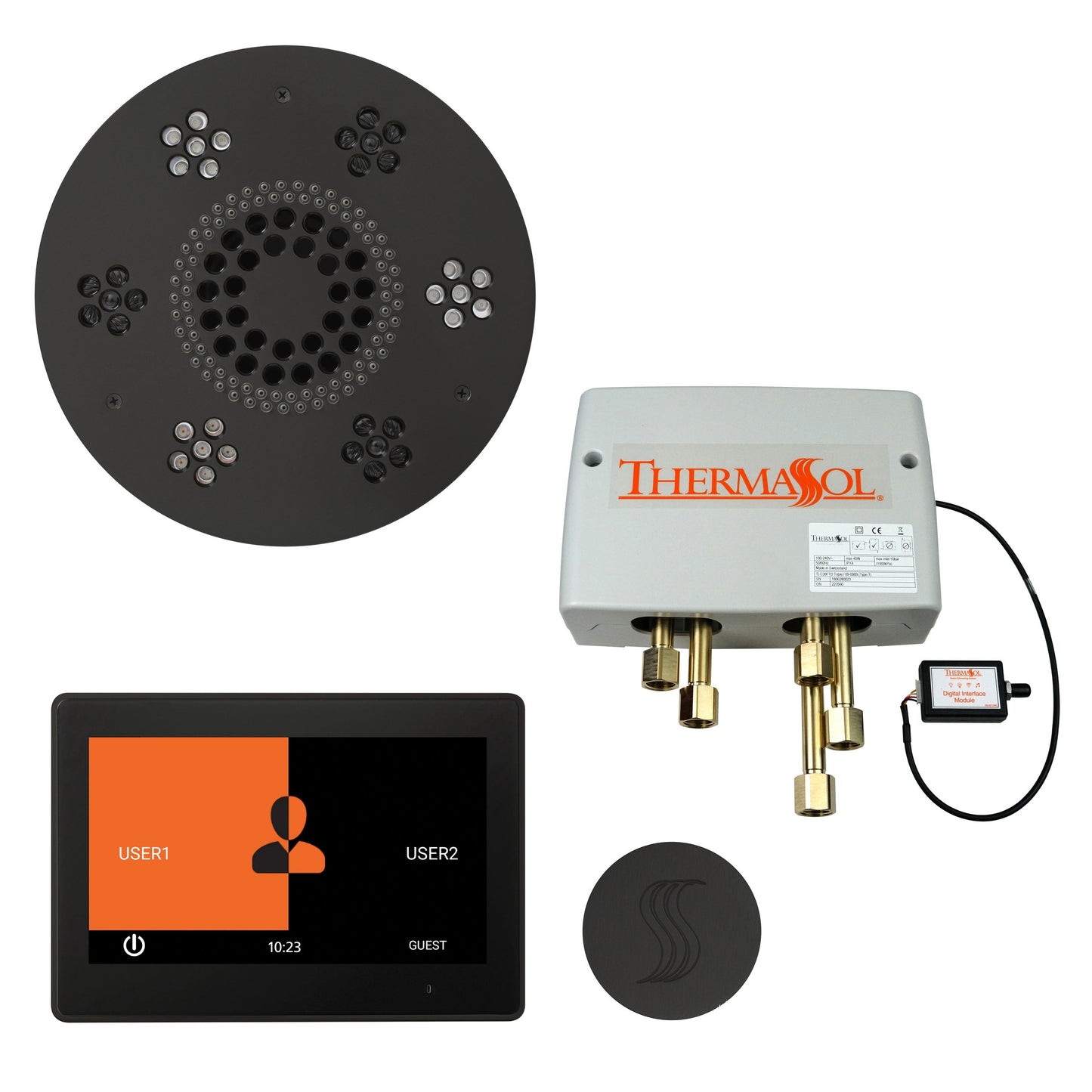 ThermaSol Steam Shower Kit - The Total Wellness Package with 10" ThermaTouch - TWP10US-AB
