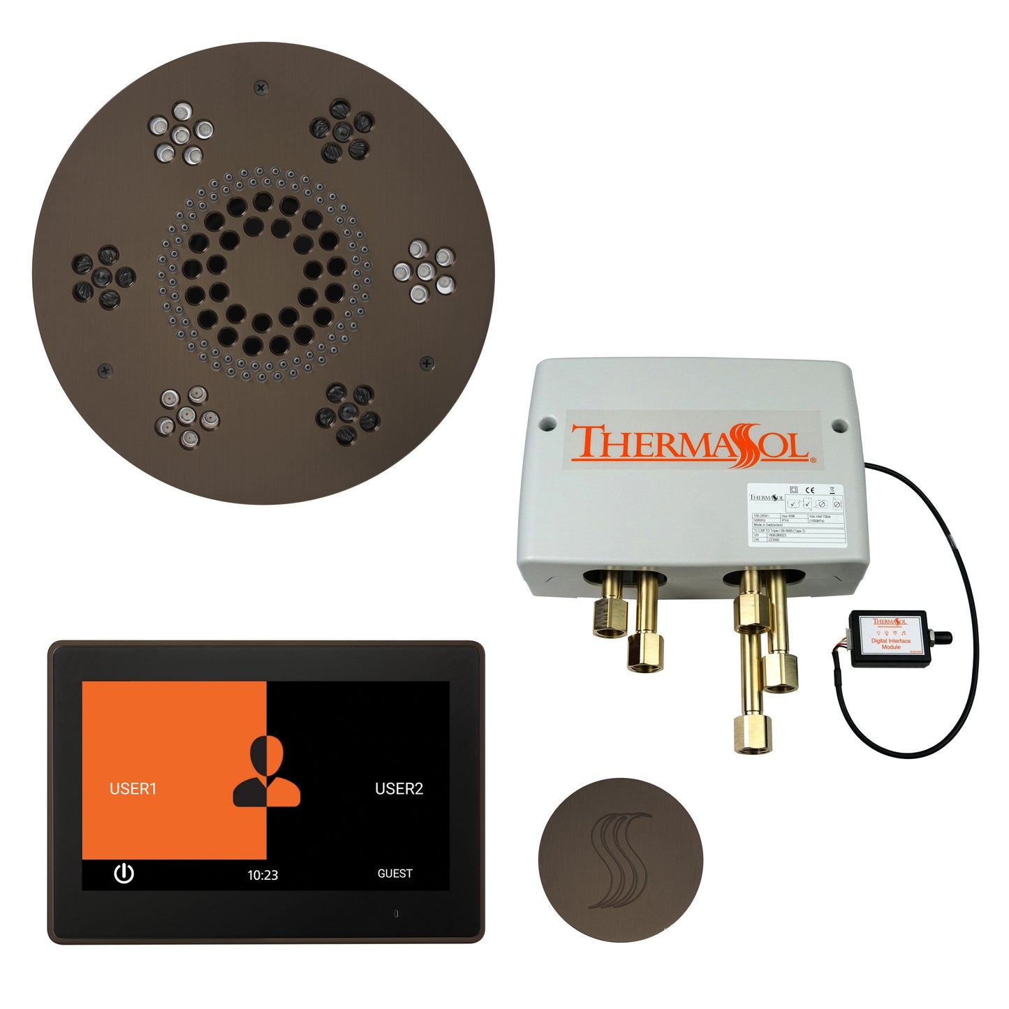 ThermaSol Steam Shower Kit - The Total Wellness Package with 10" ThermaTouch - TWP10US-AB
