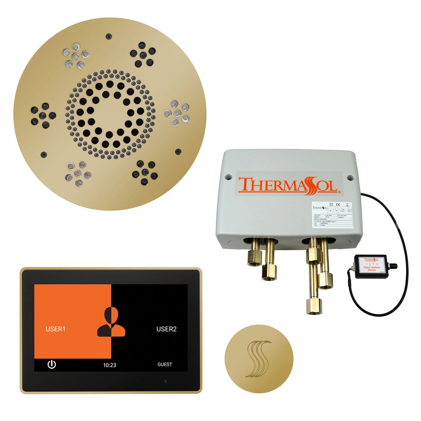ThermaSol Steam Shower Kit - The Total Wellness Package with 10" ThermaTouch - TWP10US-AB