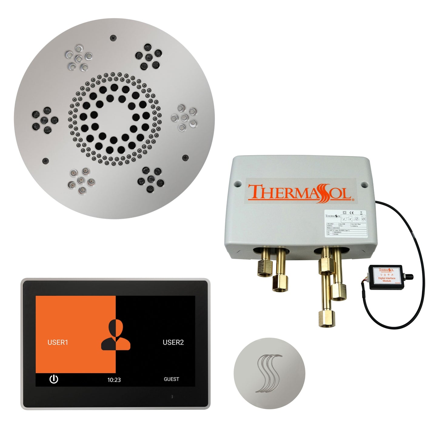 ThermaSol Steam Shower Kit - The Total Wellness Package with 10" ThermaTouch - TWP10US-AB