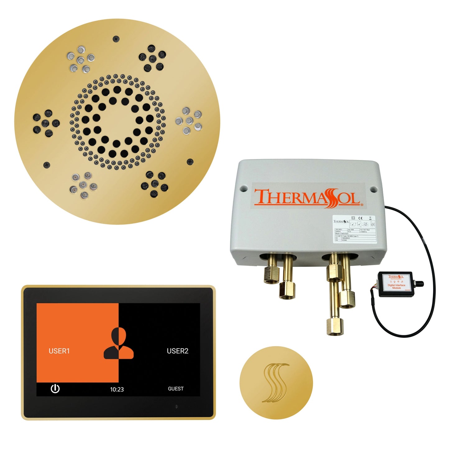 ThermaSol Steam Shower Kit - The Total Wellness Package with 10" ThermaTouch - TWP10US-AB