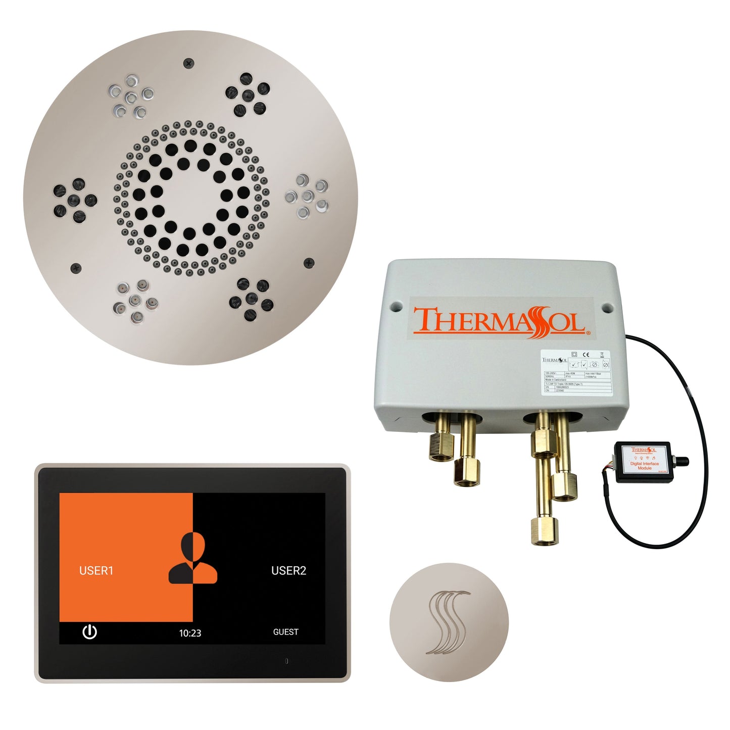 ThermaSol Steam Shower Kit - The Total Wellness Package with 10" ThermaTouch - TWP10US-AB