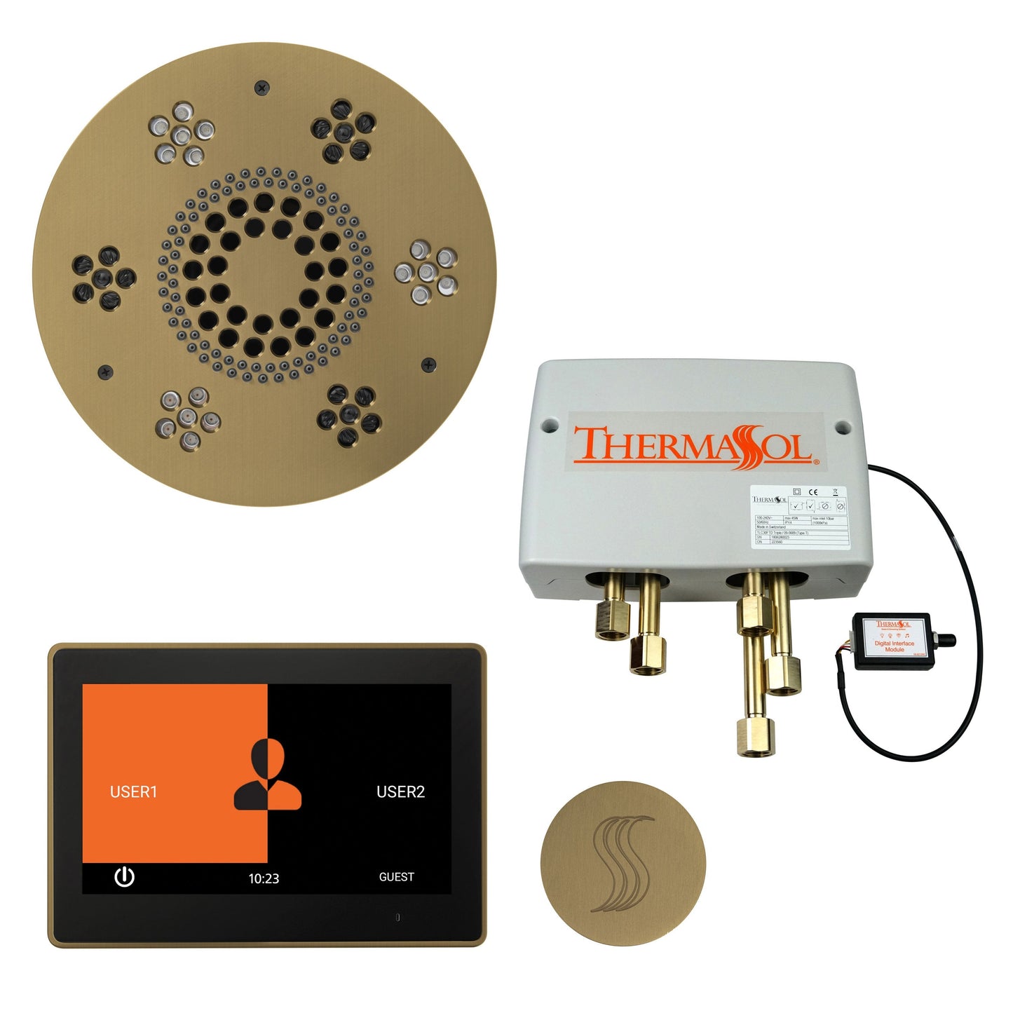 ThermaSol Steam Shower Kit - The Total Wellness Package with 10" ThermaTouch - TWP10US-AB