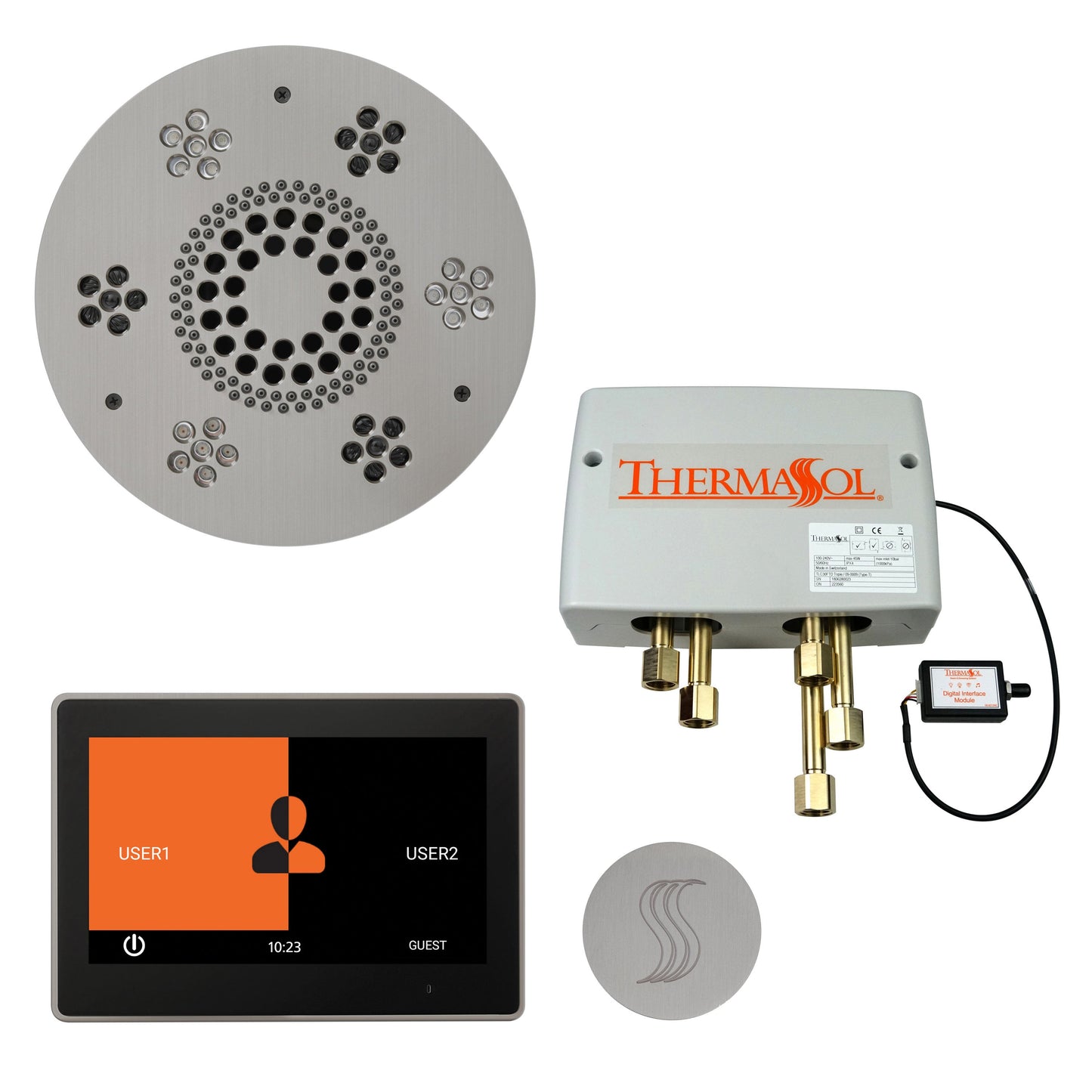ThermaSol Steam Shower Kit - The Total Wellness Package with 10" ThermaTouch - TWP10US-AB