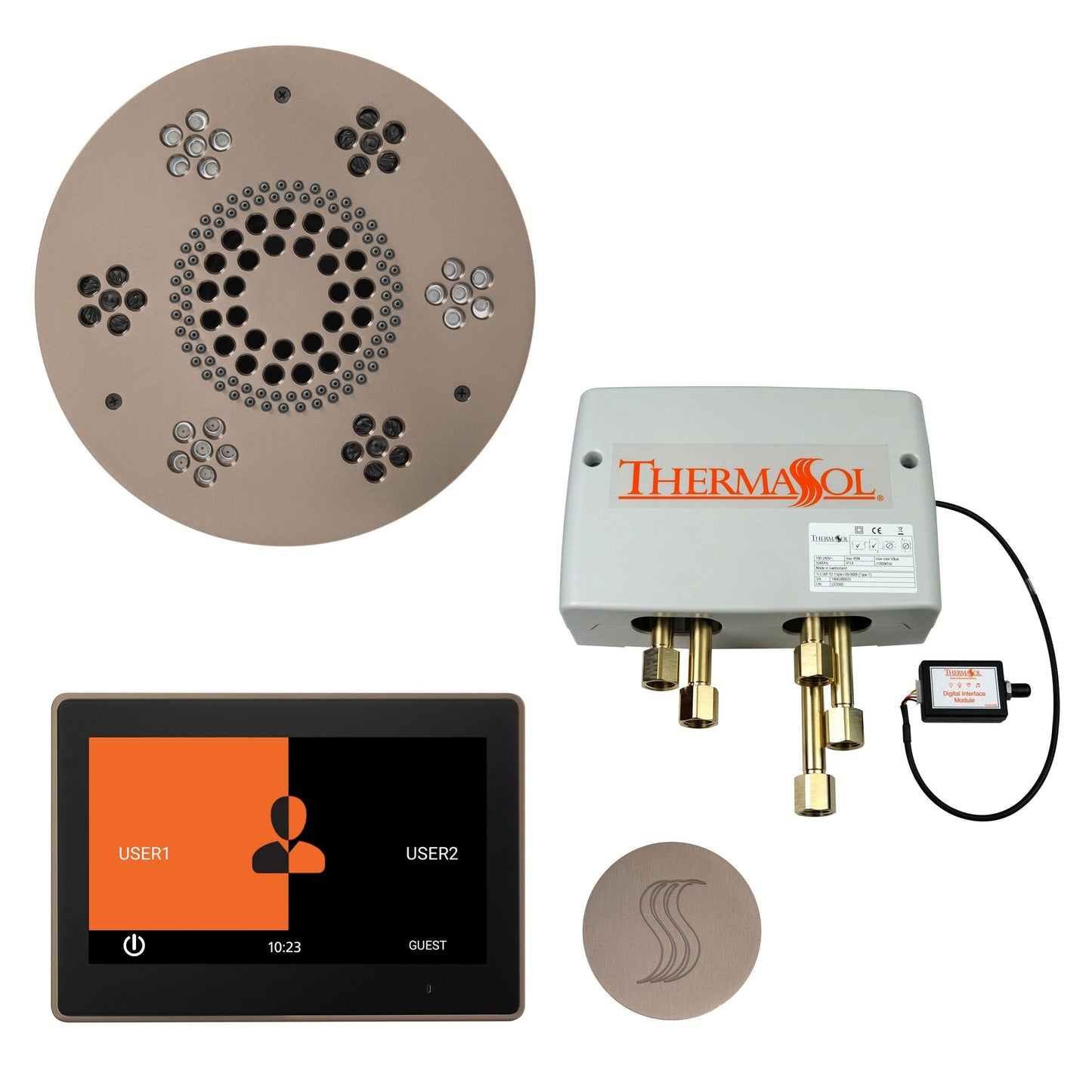 ThermaSol Steam Shower Kit - The Total Wellness Package with 10" ThermaTouch - TWP10US-AB