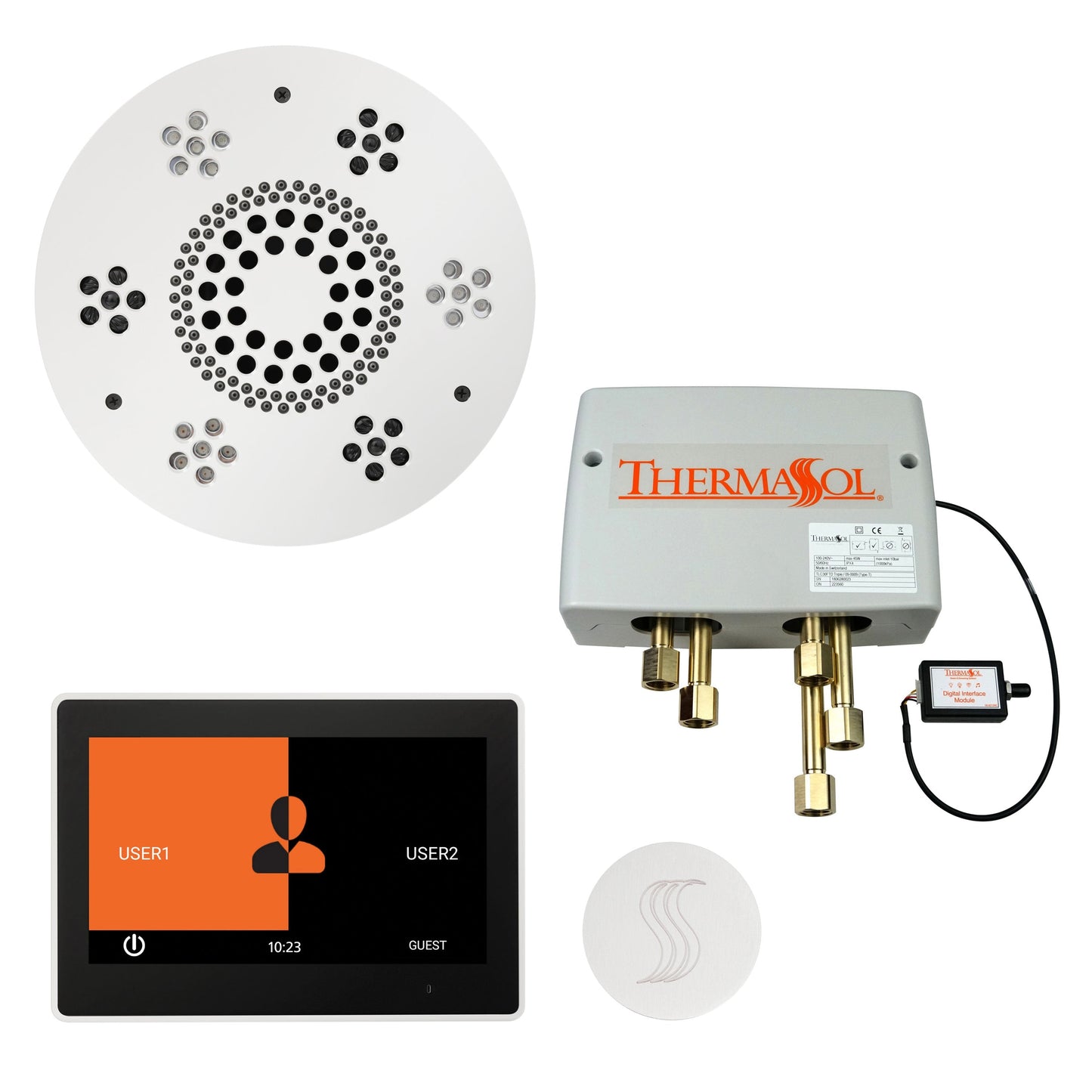 ThermaSol Steam Shower Kit - The Total Wellness Package with 10" ThermaTouch - TWP10US-AB