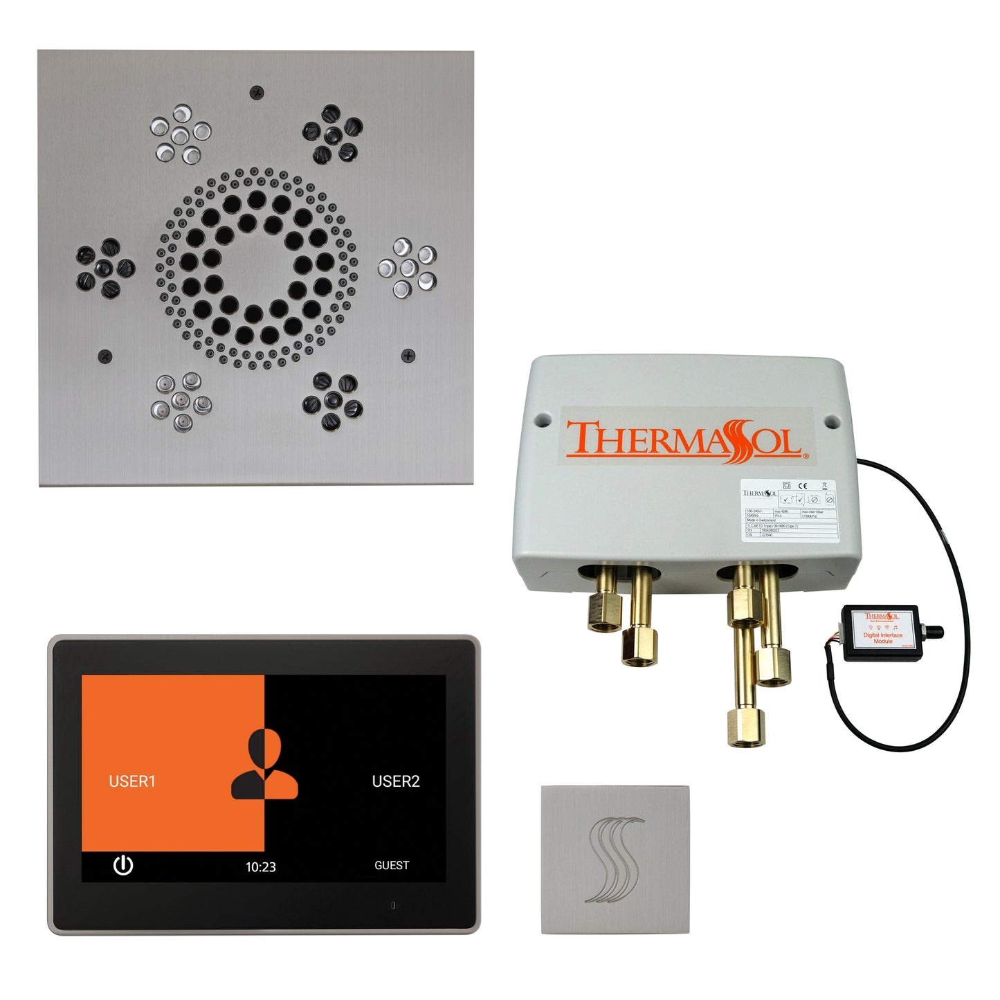 ThermaSol Steam Shower Kit - The Total Wellness Package with 10" ThermaTouch - TWP10US-AB