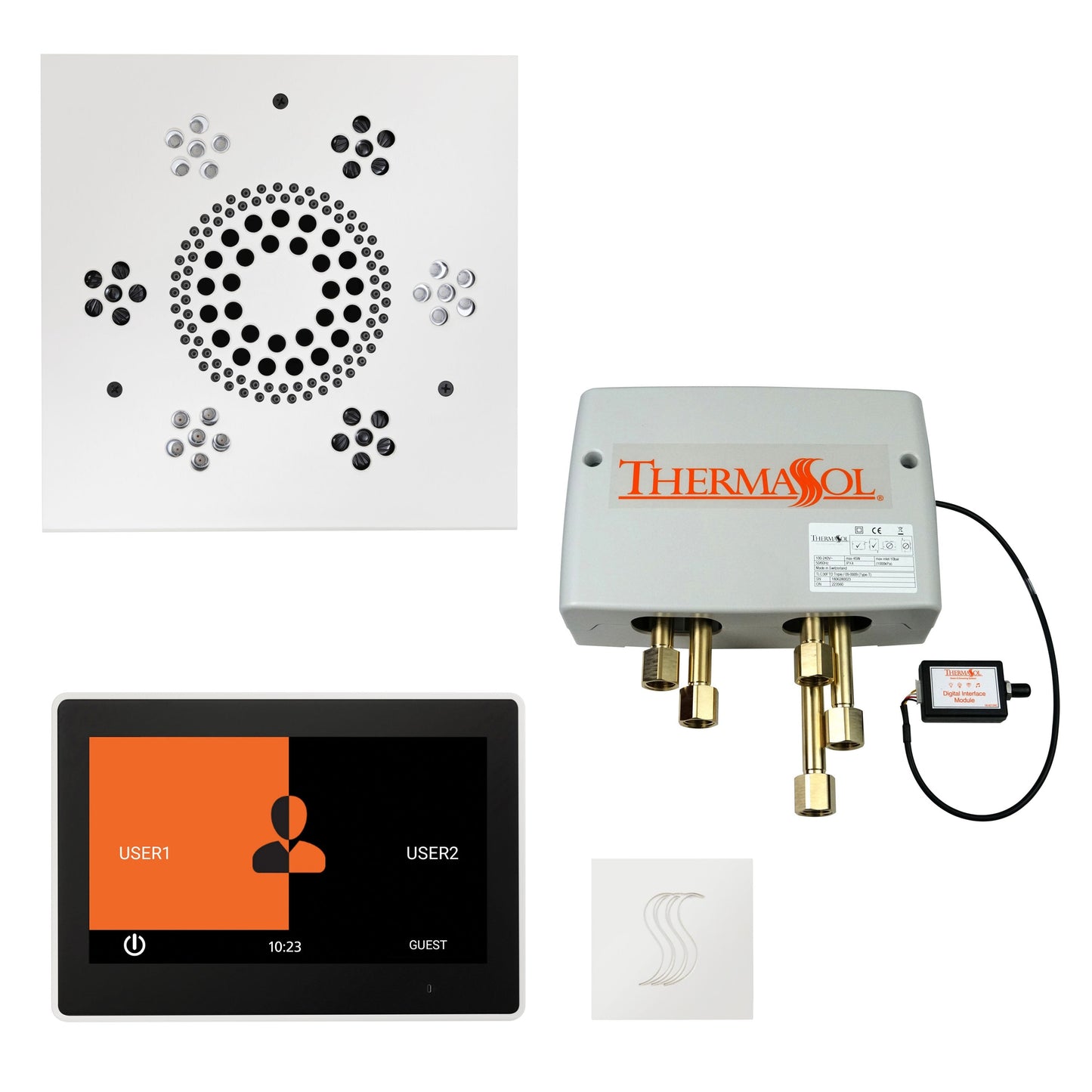 ThermaSol Steam Shower Kit - The Total Wellness Package with 10" ThermaTouch - TWP10US-AB