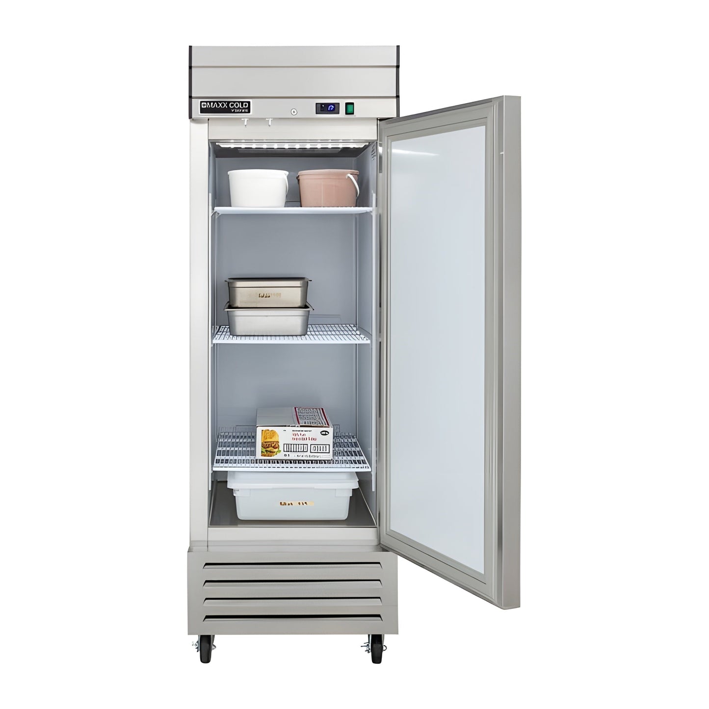 Maxx Cold V-Series 1 Door Reach-In Freezer, Bottom Mount, in Stainless Steel - MVF-23FDHC
