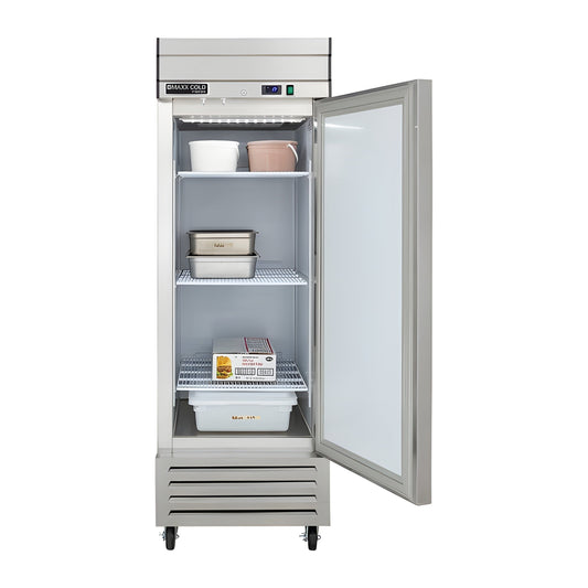 Maxx Cold V-Series 1 Door Reach-In Freezer, Bottom Mount, in Stainless Steel - MVF-23FDHC