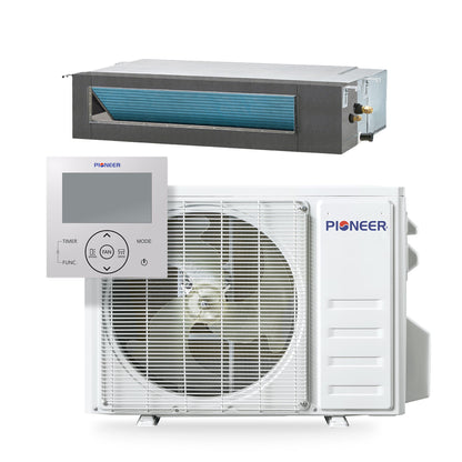 Pioneer Quantum Ultra 9,000 BTU 20.5 SEER2 230V Ceiling Concealed Ducted Mini-Split Air Conditioner Inverter Heat Pump Full Set - RYT009GLSI24RL