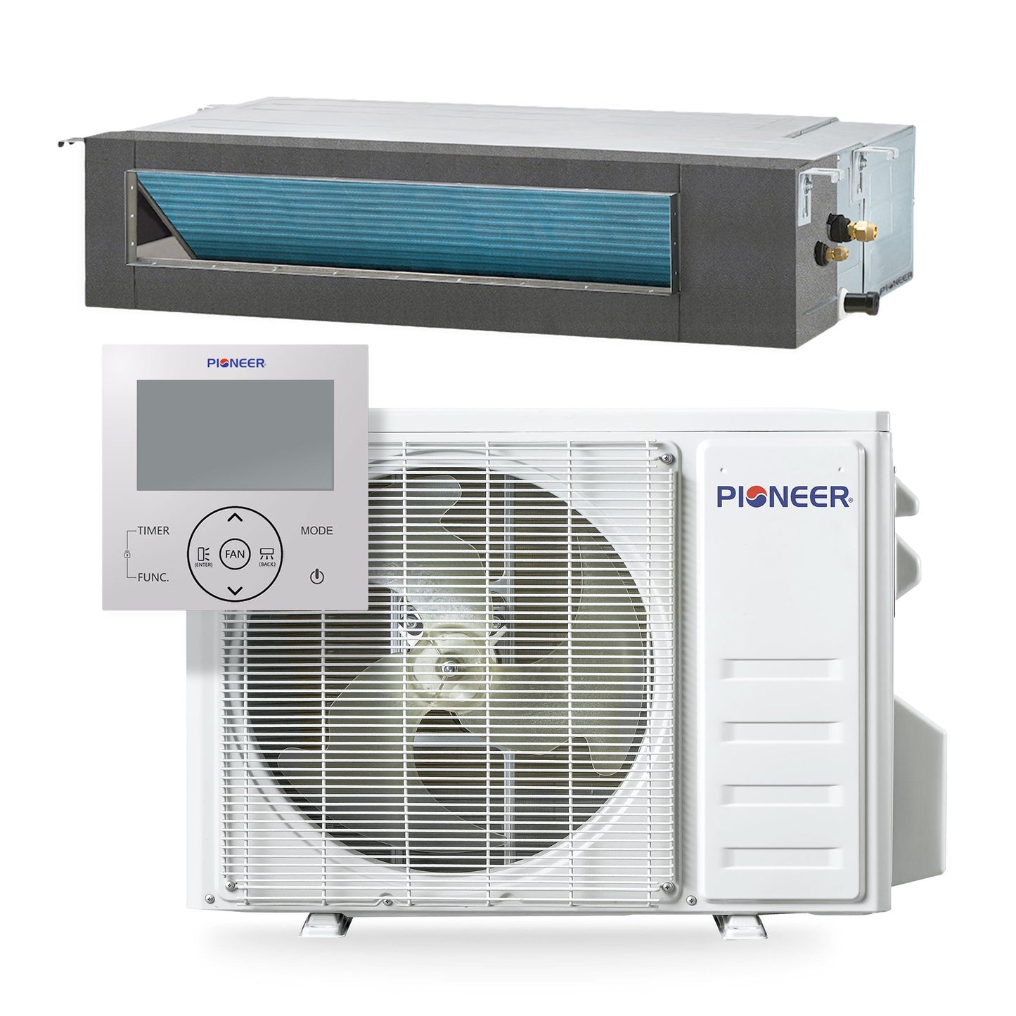 Pioneer Quantum Ultra 24,000 BTU 19 SEER2 230V Ceiling Concealed Ducted Mini-Split Air Conditioner Inverter Heat Pump Full Set - RYT024GLSI24RL-10F