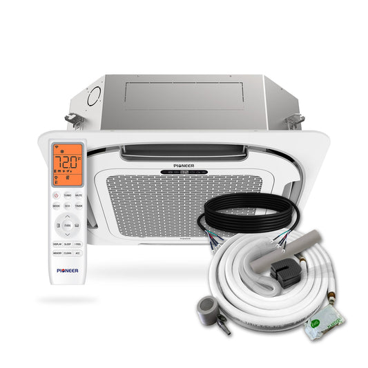 Pioneer Multi Zone 9,000 BTU Quantum Ultra Ceiling Cassette Indoor Section Ductless Mini-Split Wi-Fi Inverter++ Air Conditioner Heat Pump 230V