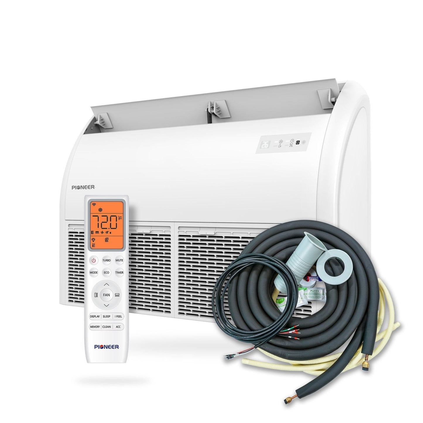 Pioneer Multi Zone 18,000 BTU Quantum Ultra Floor-Ceiling Flex Mount Indoor Section Ductless Mini-Split Wi-Fi Inverter++ Air Conditioner Heat Pump 230V - UT018GLSILCFHG-10S