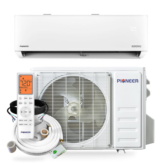 Pioneer Quantum Ultra 18,000 BTU 23 SEER2 230V High-Wall Ductless Energy-Star Mini-Split Air Conditioner Inverter Heat Pump Full Set - WYT018GLSI24RL-10S