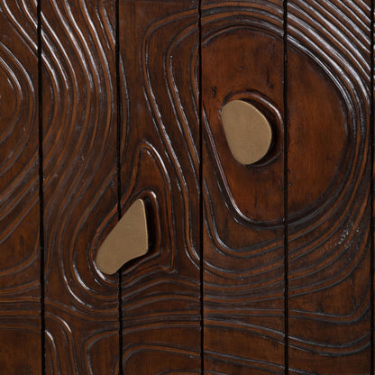 Park Hill Collection Addison Faux Bois Tall Cabinet - Elegant Walnut Beechwood Desi - EFC26060gn with Antique Brass Accents