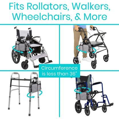 Vive Health Mobility Side Bag for Mobility Scooters, Rollators, Walkers, & Wheelchairs
