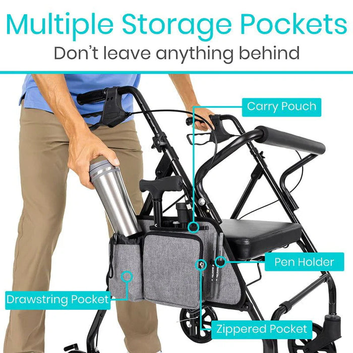 Vive Health Mobility Side Bag for Mobility Scooters, Rollators, Walkers, & Wheelchairs