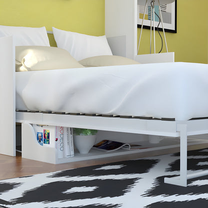 Queen Murphy Bed w/ Storage Towers, White, by Leto Muro