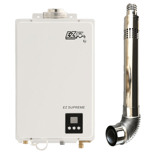 EZ Tankless Indoor Supreme on Demand 8.2 GPM 165000 BTU Liquid Propane Tankless Water Heater with Direct Vent Flue Pipe Kit New EZSUPLPG