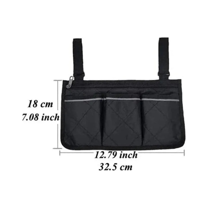 Wheelchair Armrest Storage Bag Waterproof Wheelchair Side Bag