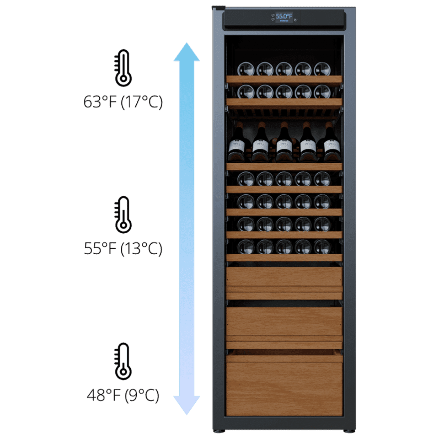 Wine Guardian Luxury Enoteca Style Multi Zone Wine Coolers - 99H0412-04