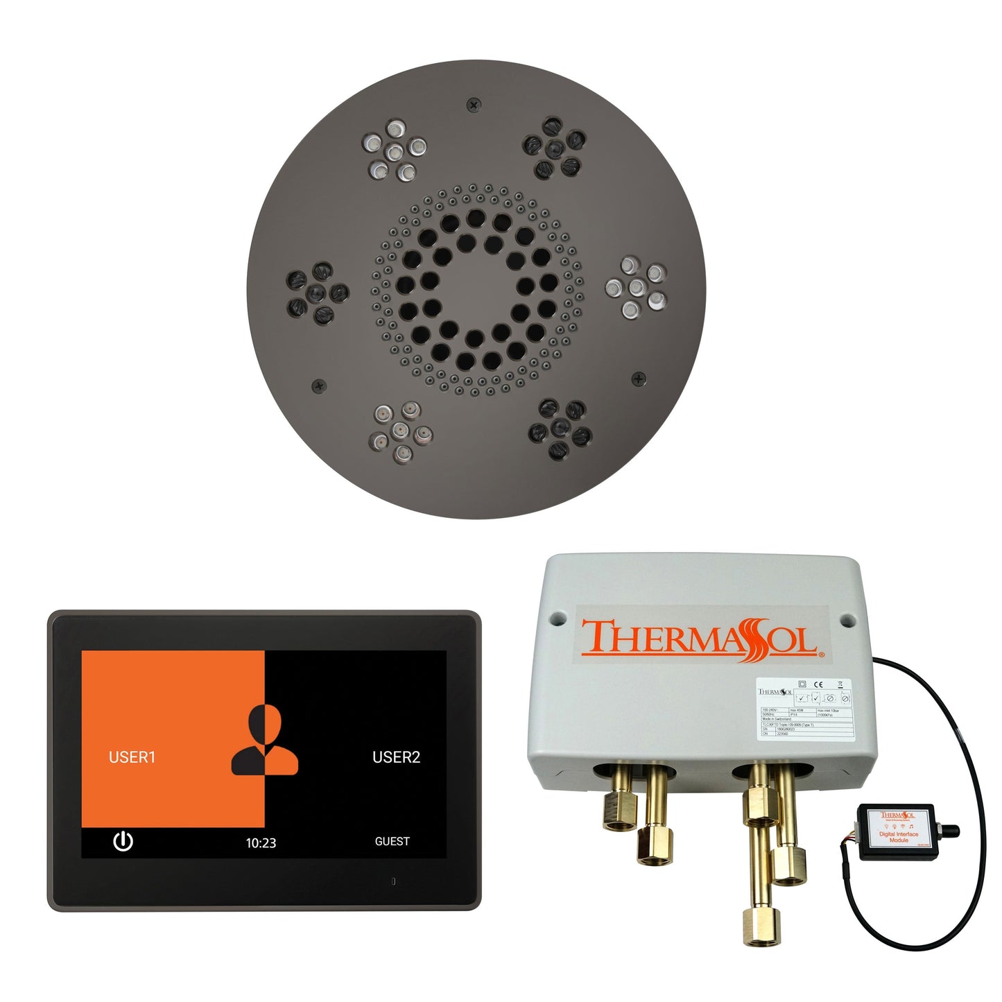 Smart Shower Kit | Waterproof 10" Device | The "Wellness Shower Package" by ThermaSol w/ ThermaTouch