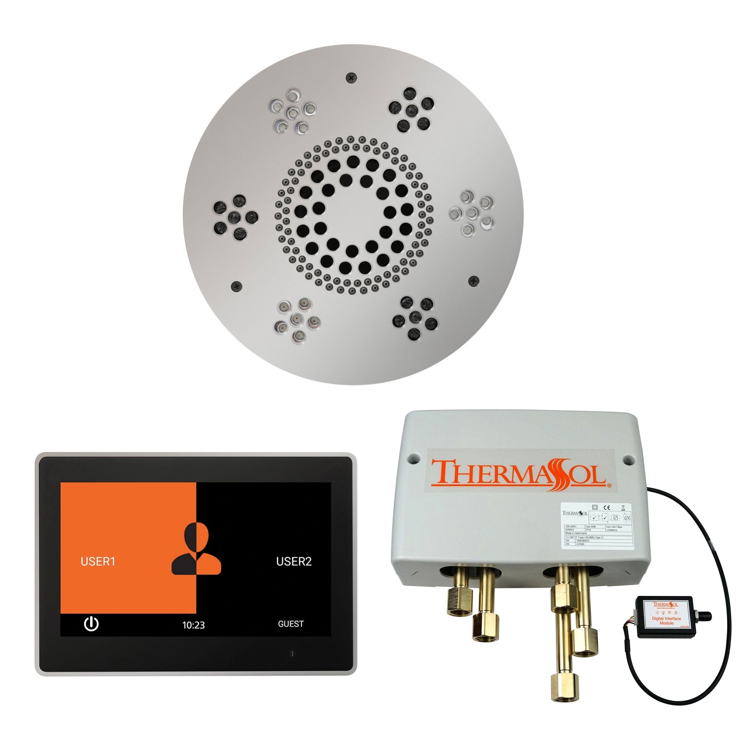 Smart Shower Kit | Waterproof 10" Device | The "Wellness Shower Package" by ThermaSol w/ ThermaTouch