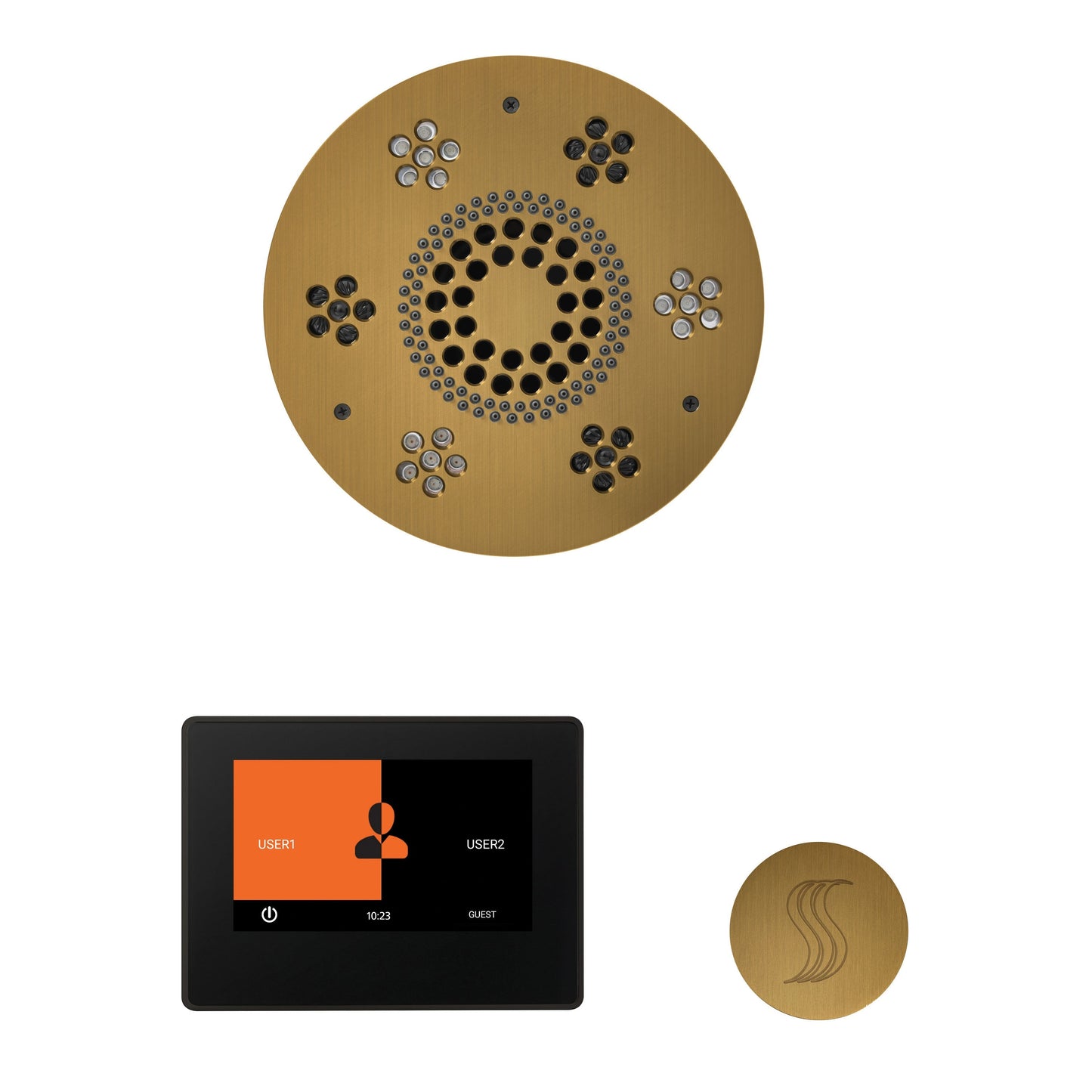 ThermaSol Steam Shower Kit - The Wellness Steam Package with 7" ThermaTouch - WSTP7S-AB