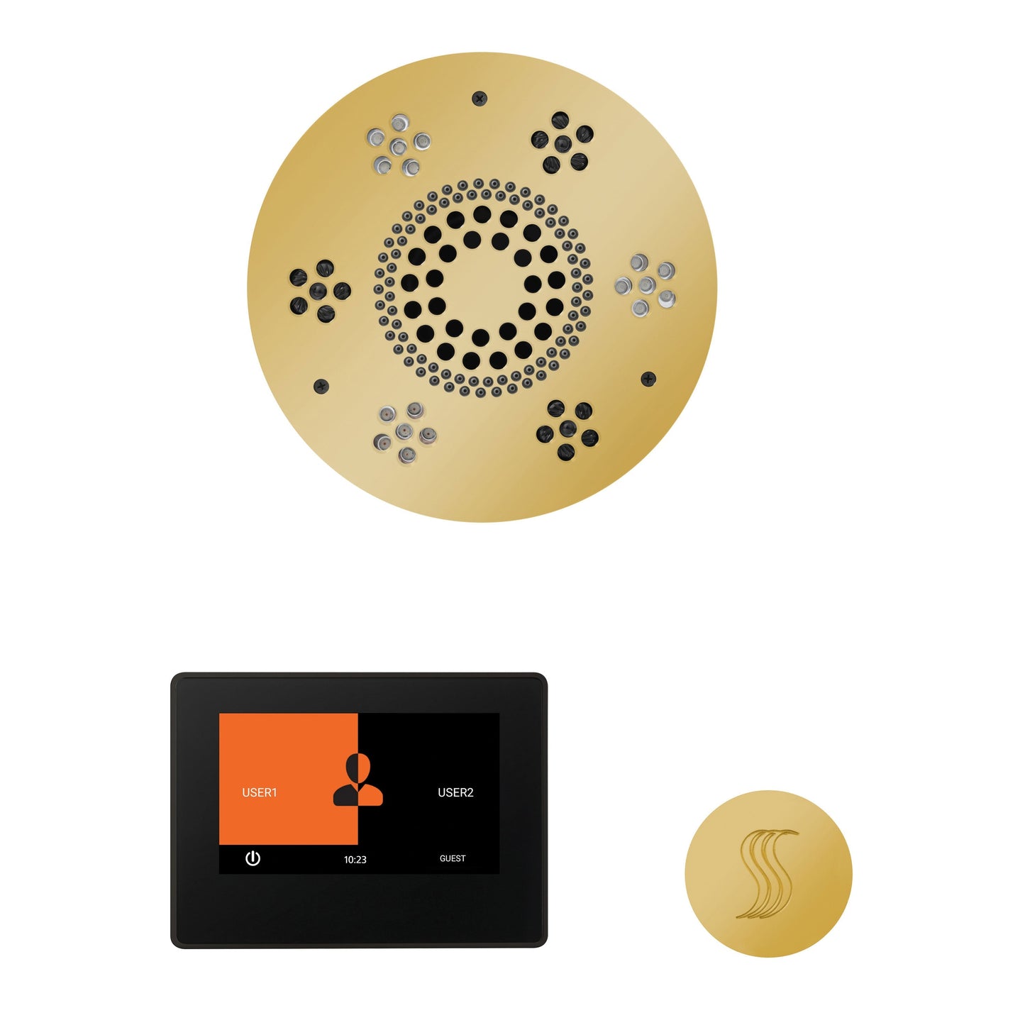 ThermaSol Steam Shower Kit - The Wellness Steam Package with 7" ThermaTouch - WSTP7S-AB